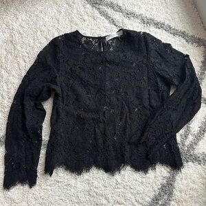 Small Elegant Black Lace Women's Top